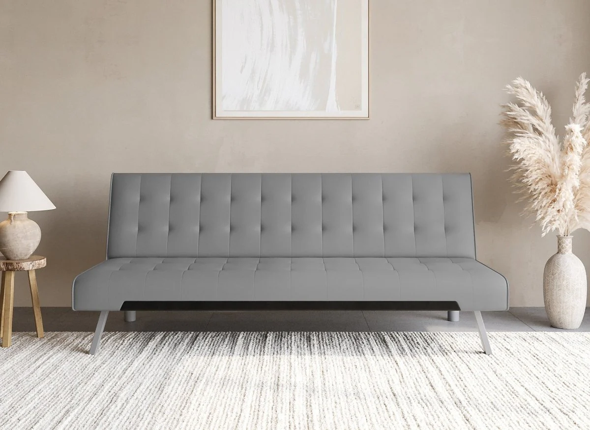 Banquette clic-clac capitonné design gris KEDY - Image 3