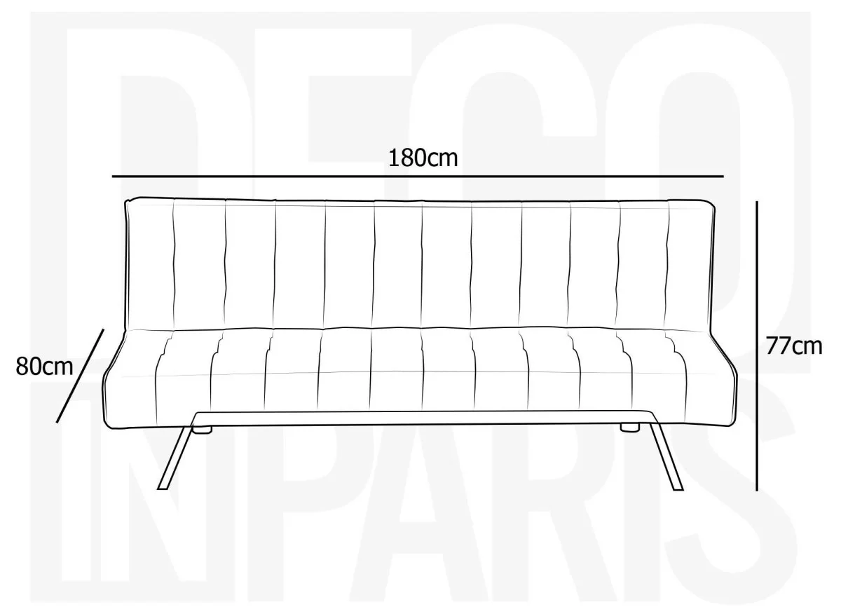 Banquette clic-clac capitonné design gris KEDY - Image 8