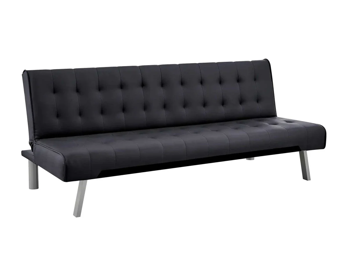 Banquette clic-clac capitonné design noir KEDY - Image 4