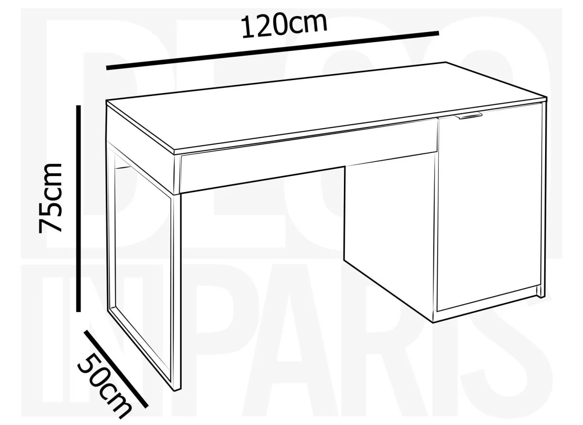 Bureau avec rangement en bois et métal BLAISE - Image 8