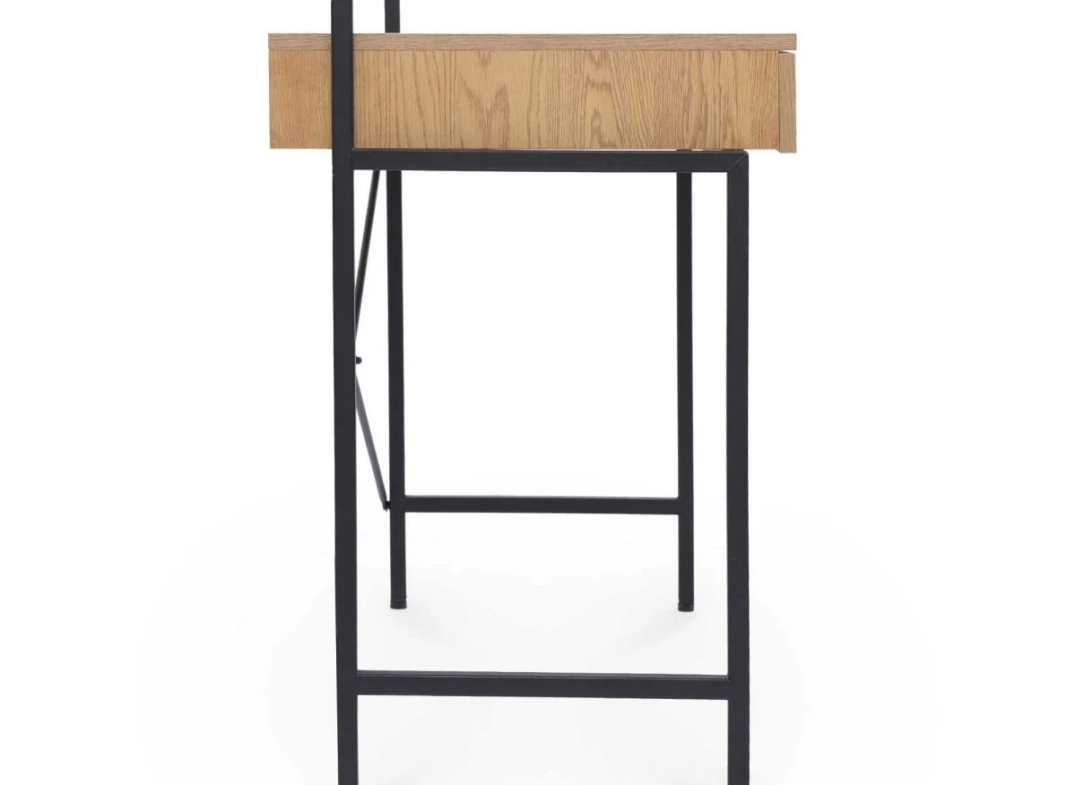 Bureau compact design industriel en bois et métal EDMOND - Image 6