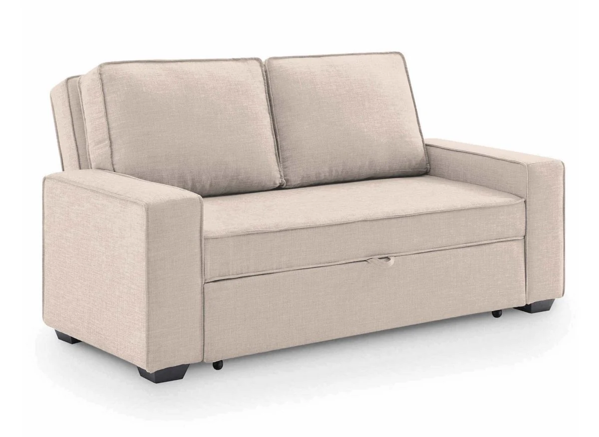 Canapé convertible 3 places en tissu beige JAMES - Image 5