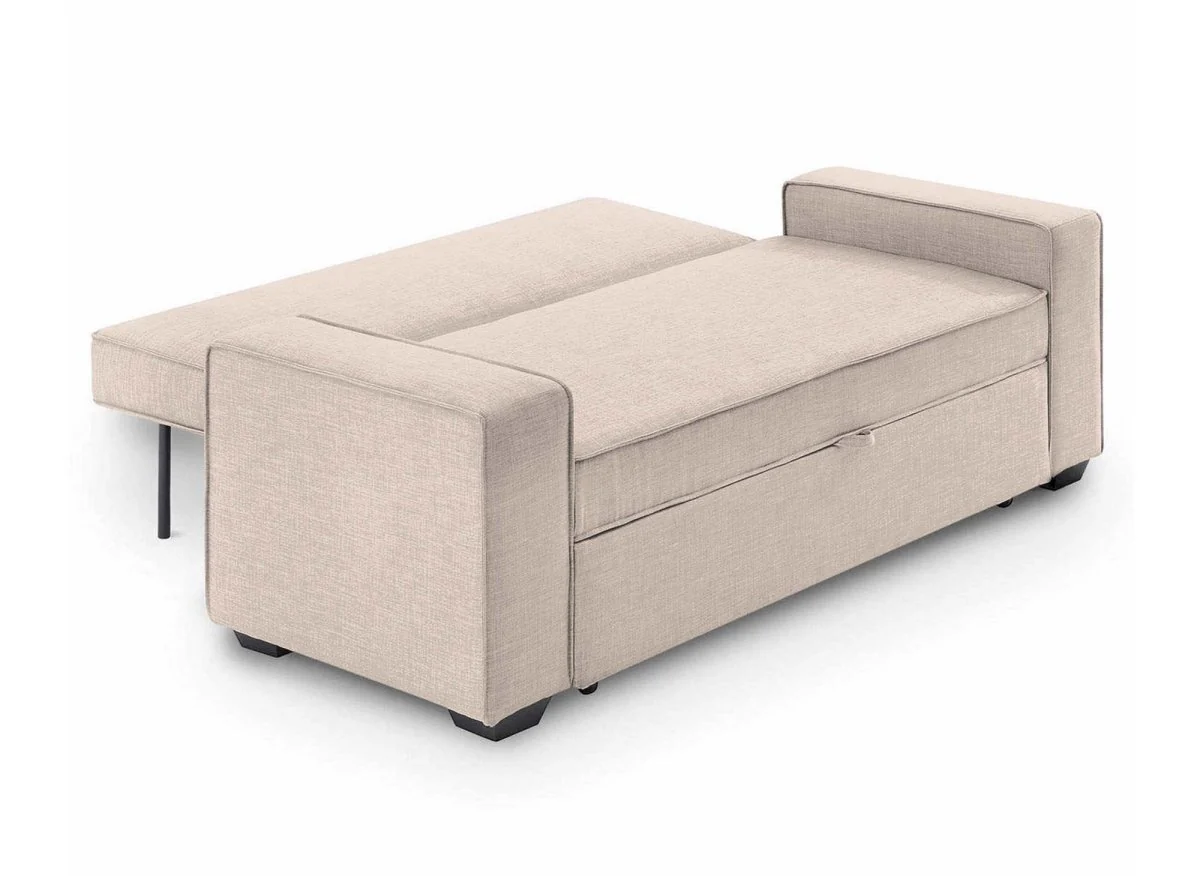 Canapé convertible 3 places en tissu beige JAMES - Image 8
