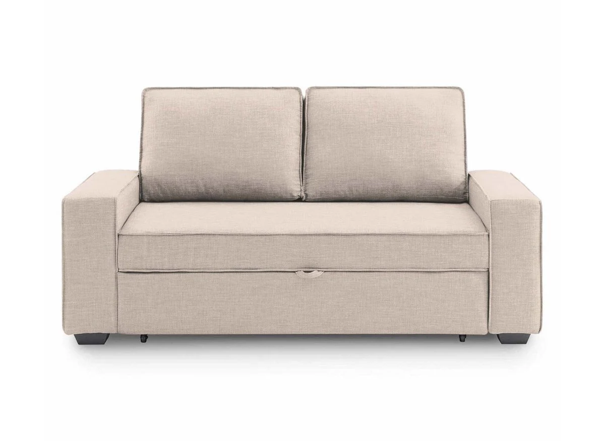 Canapé convertible 3 places en tissu beige JAMES - Image 9