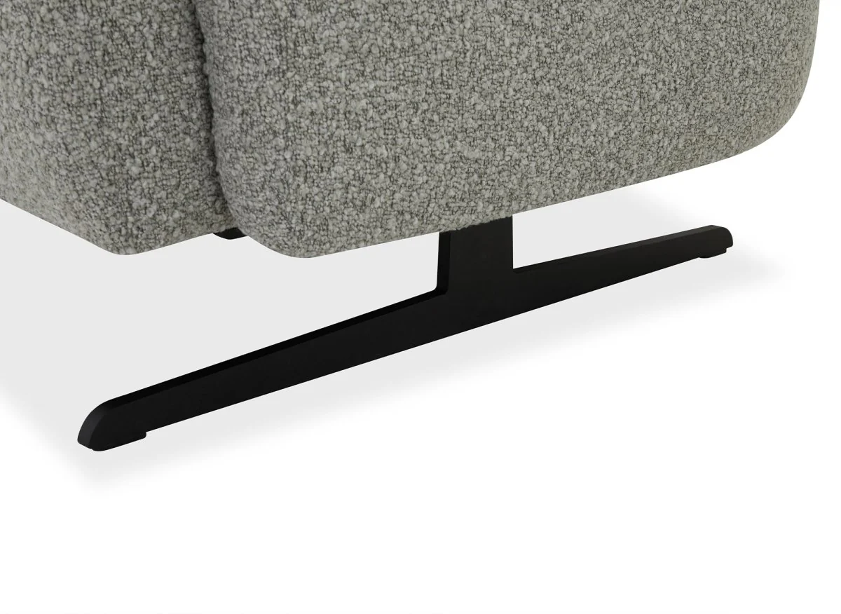Canapé fixe 3 places en tissu effet peau de mouton gris clair LEXIE - Image 10