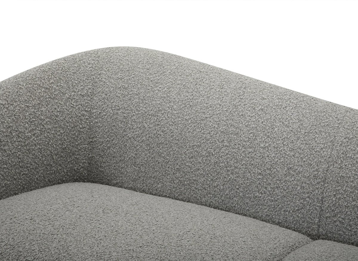 Canapé fixe 3 places en tissu effet peau de mouton gris clair LEXIE - Image 12
