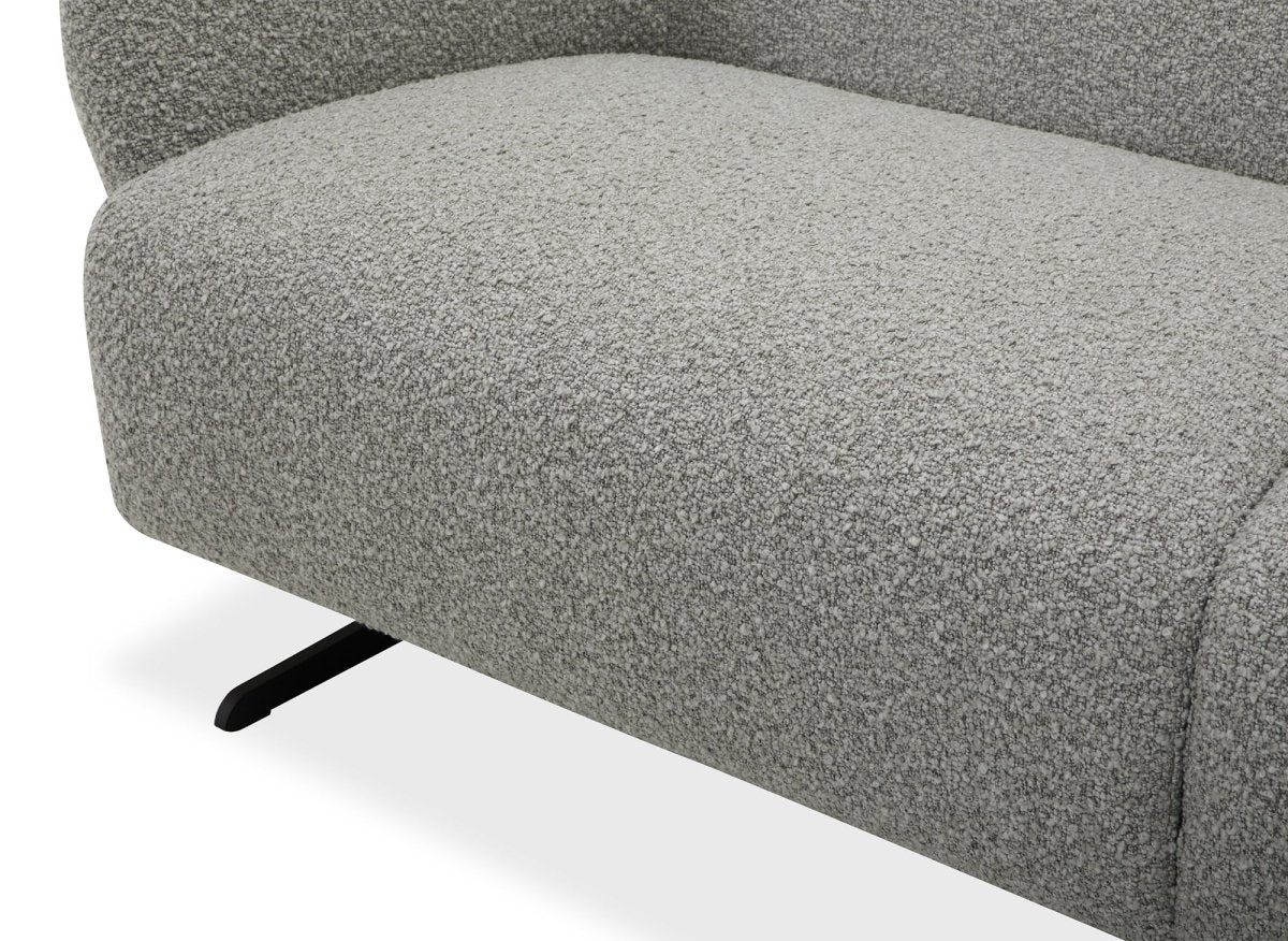 Canapé fixe 3 places en tissu effet peau de mouton gris clair LEXIE - Image 13