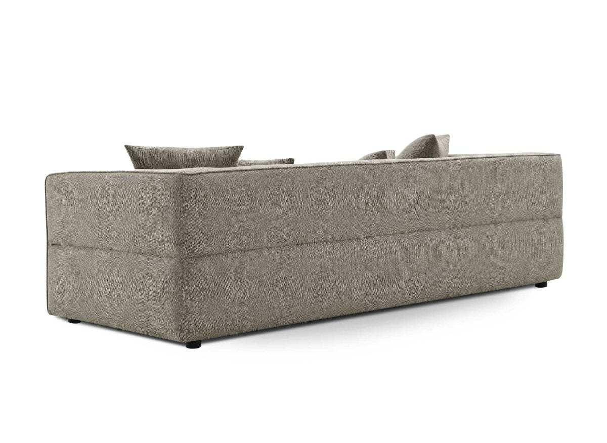 Canapé fixe 3 places en tissu taupe EVELYNE - Image 5