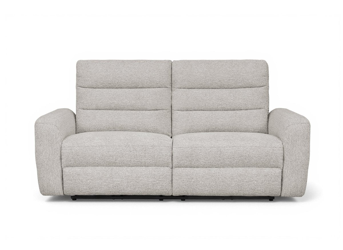 Canapé 3 places relax électrique en tissu bouclette beige DAVY - Image 5