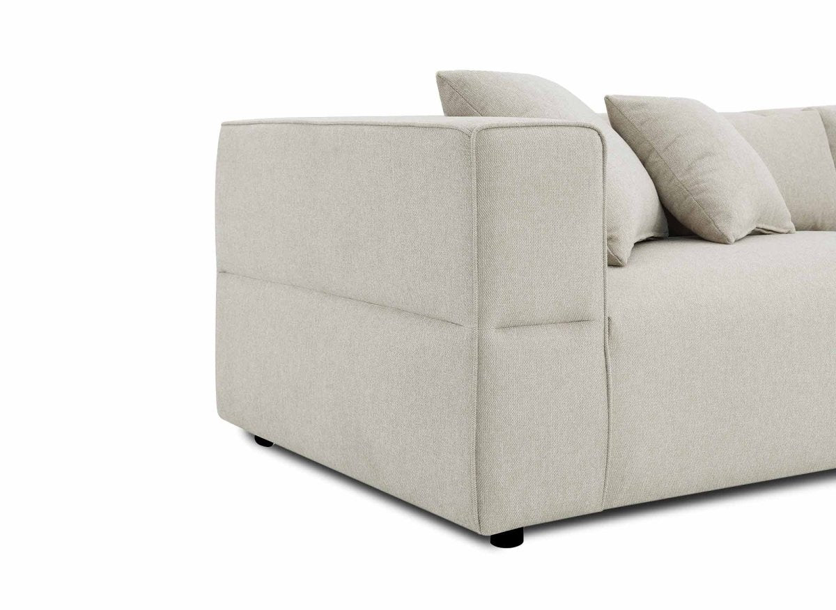 Canapé fixe 4 places en tissu beige EVELYNE - Image 6