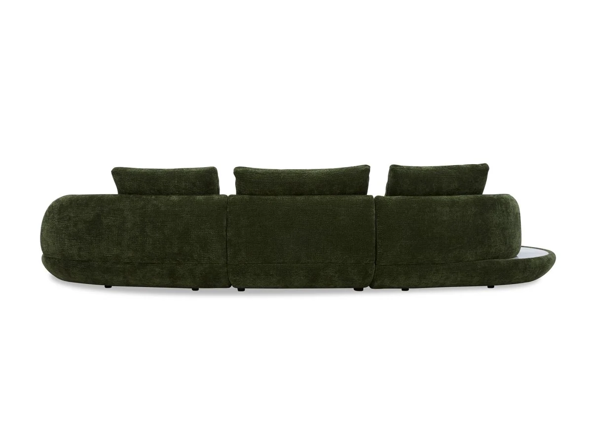 Canapé 4 places en velours tissé vert olive DARIUS - Image 7