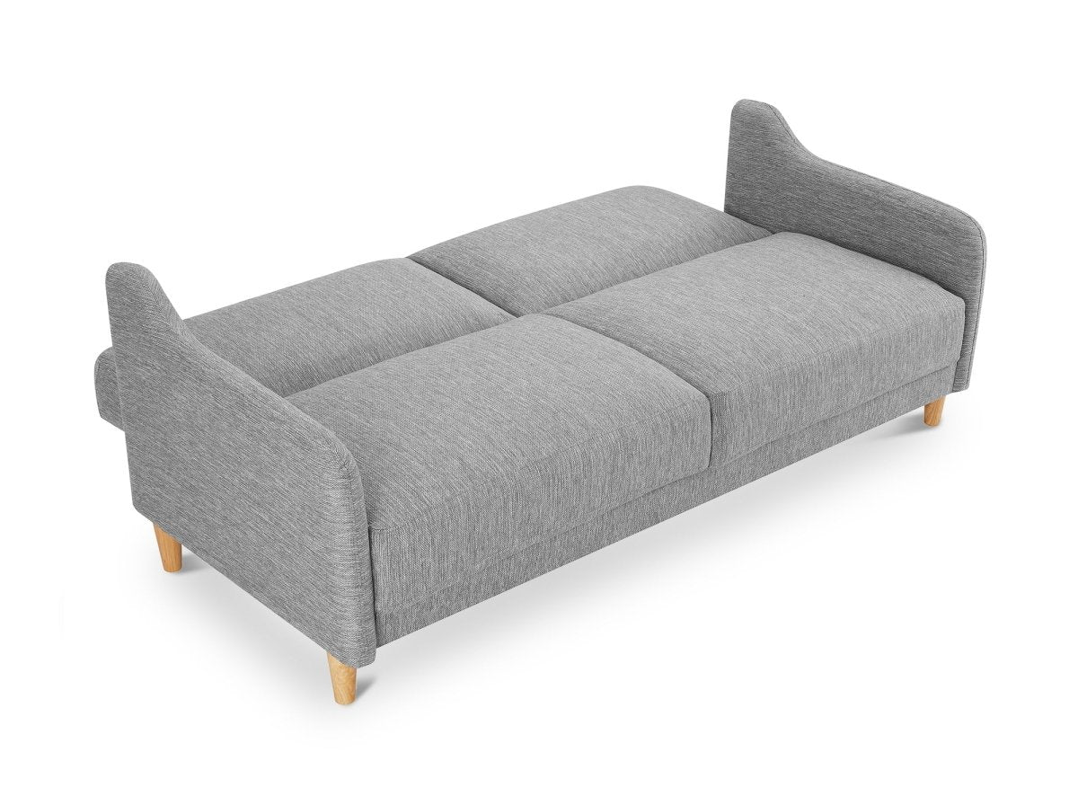 Canapé clic clac 3 places en tissu gris clair MARLON - Image 4
