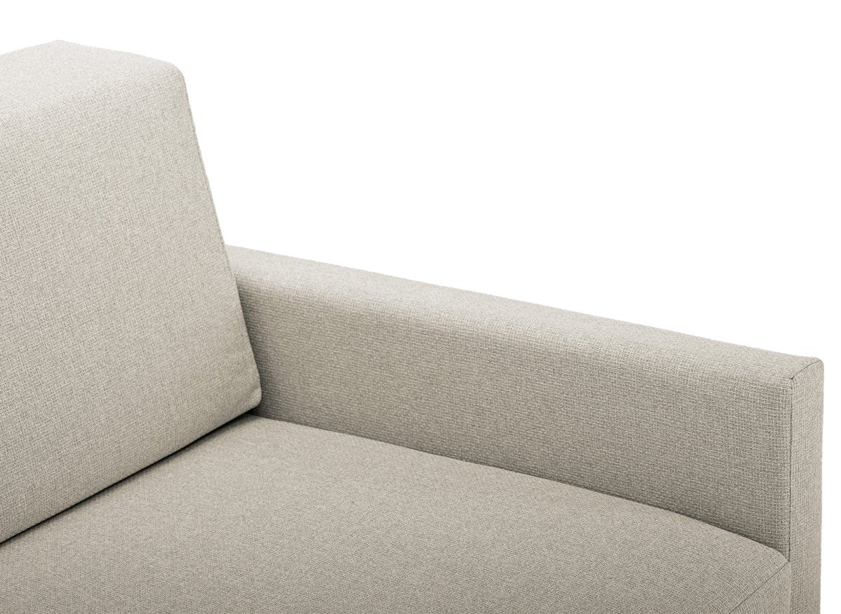 Canapé convertible 2 places avec coffre de rangement en tissu beige YERAZ - Image 9