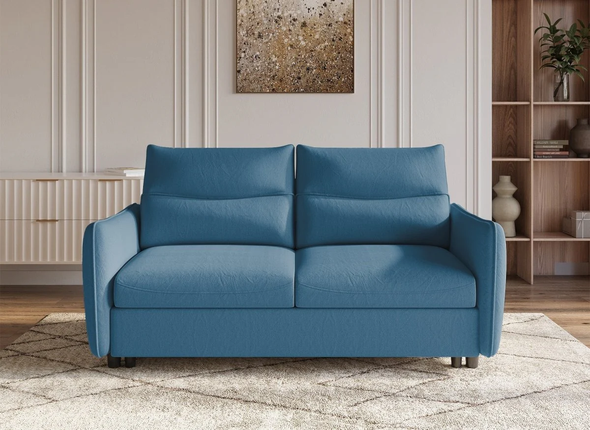 Canapé convertible 3 places en tissu bleu ZADIG - Image 4