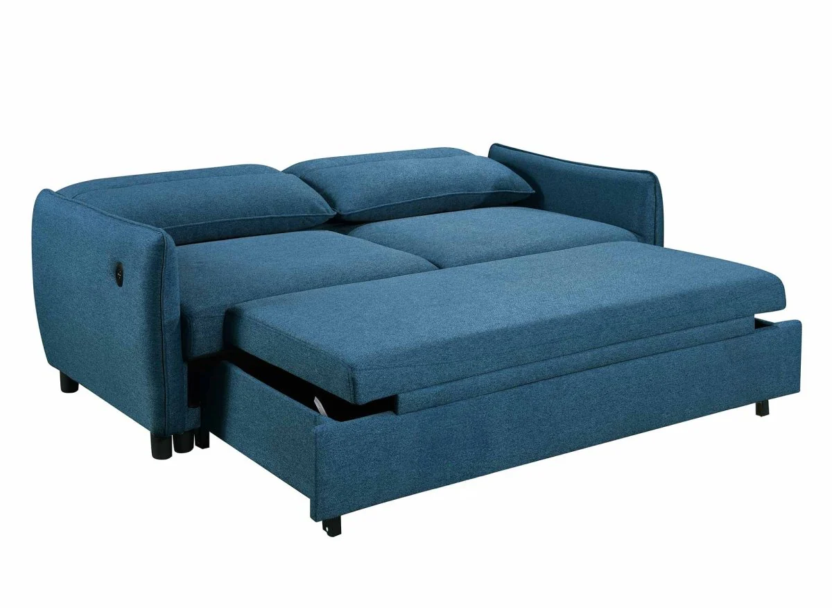 Canapé convertible 3 places en tissu bleu ZADIG - Image 6