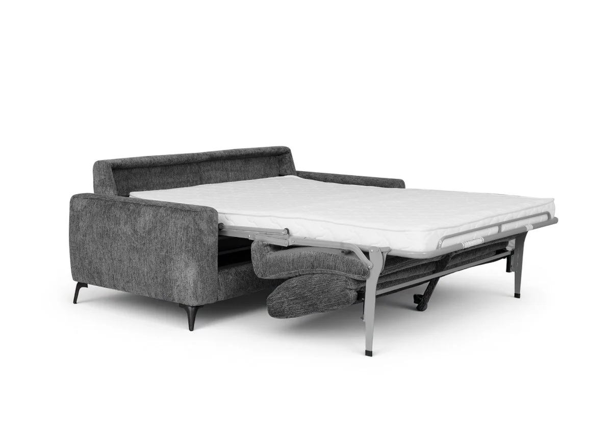 Canapé convertible express 3 places en velours chiné gris foncé NONA - Image 3
