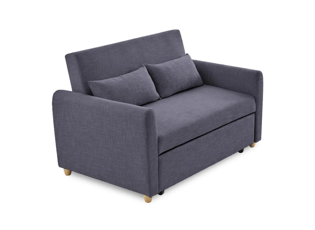 Canapé convertible 3 places en tissu gris foncé KALAYA - Image 3