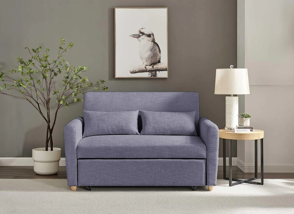 Canapé convertible 3 places en tissu gris KALAYA