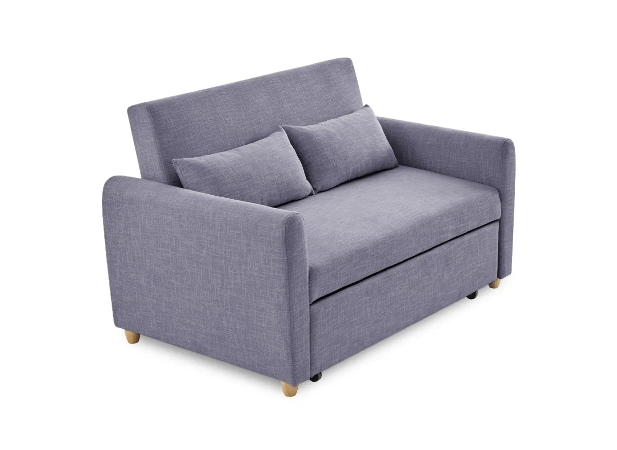 Canapé convertible 3 places en tissu gris KALAYA - Image 3