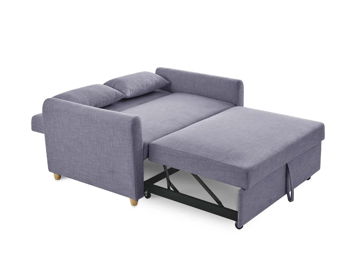 Canapé convertible 3 places en tissu gris KALAYA - Image 4