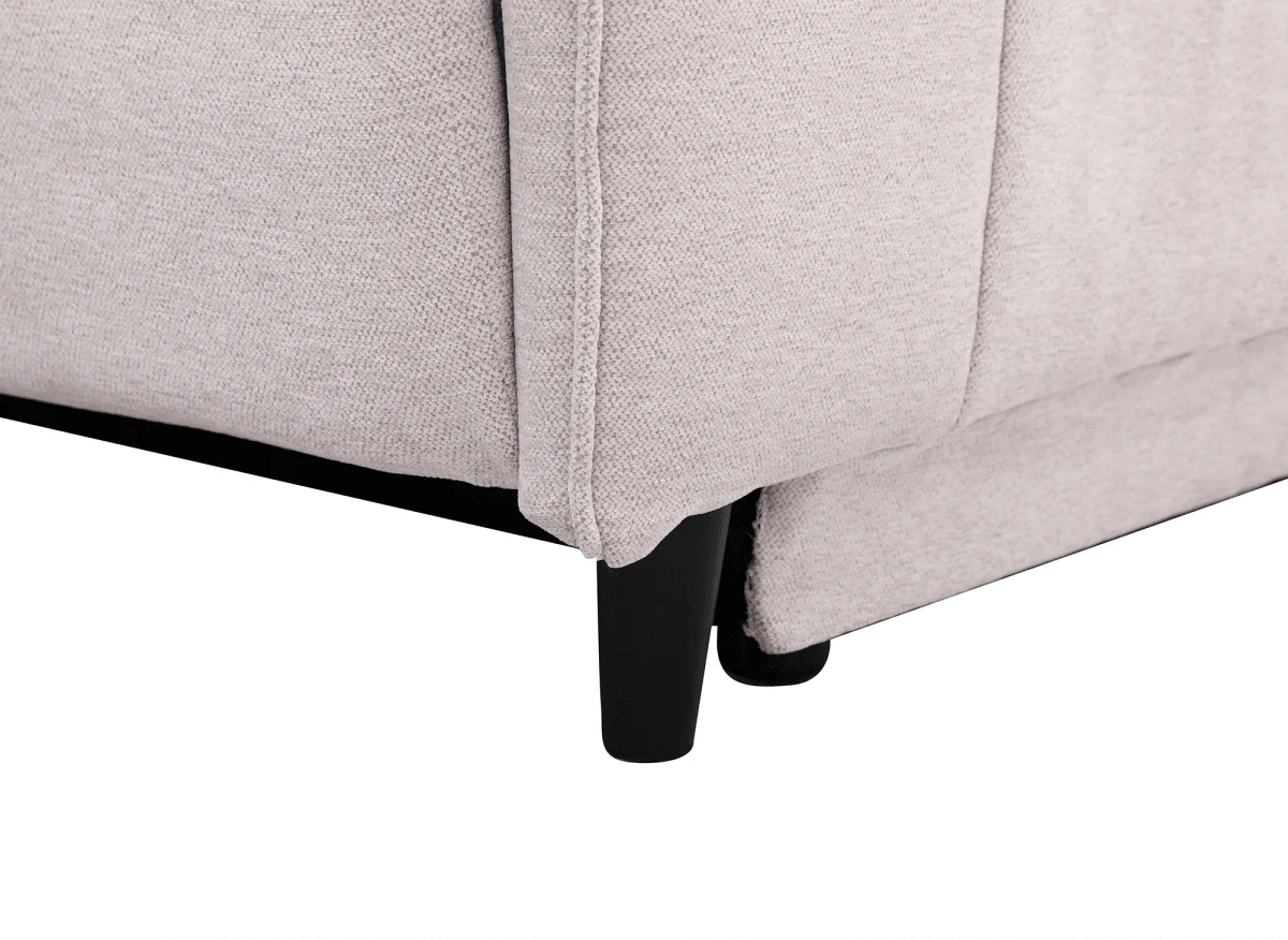Canapé d’angle relax électrique en tissu beige LUDMILA - Angle gauche - Image 11