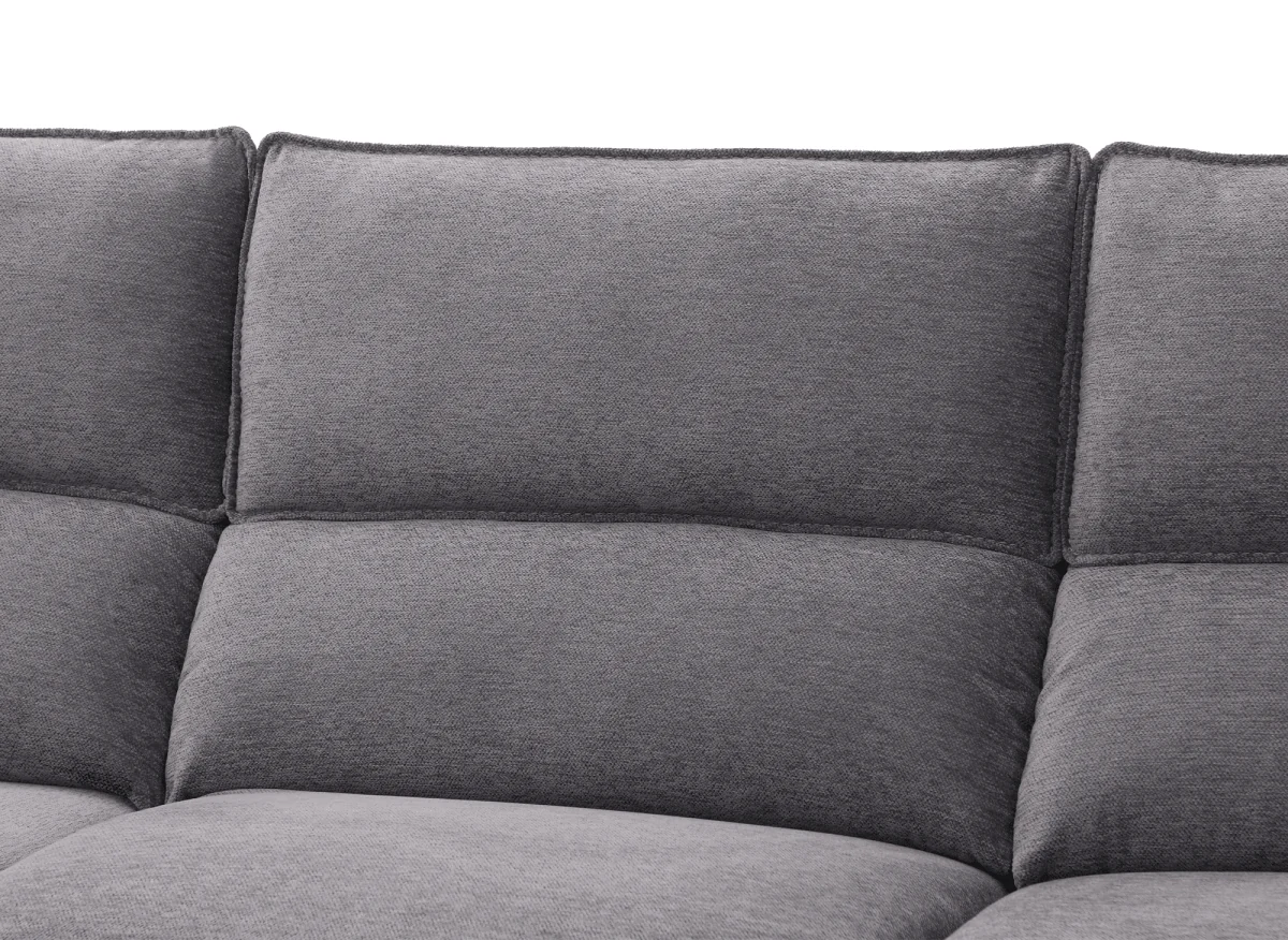 Canapé d’angle relax électrique en tissu gris foncé LUDMILA - Angle gauche - Image 10