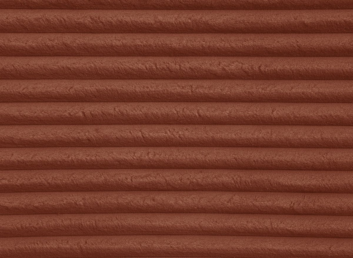 Canapé d'angle convertible avec méridienne et coffre en gros côtelé terracotta TILDA - Angle droit - Image 11