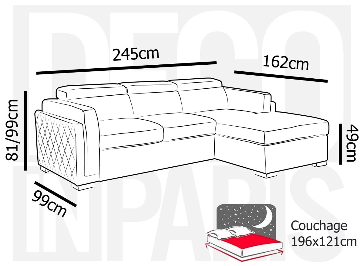Canapé d'angle convertible en tissu gris foncé CHANDLER - Angle droit - Image 8
