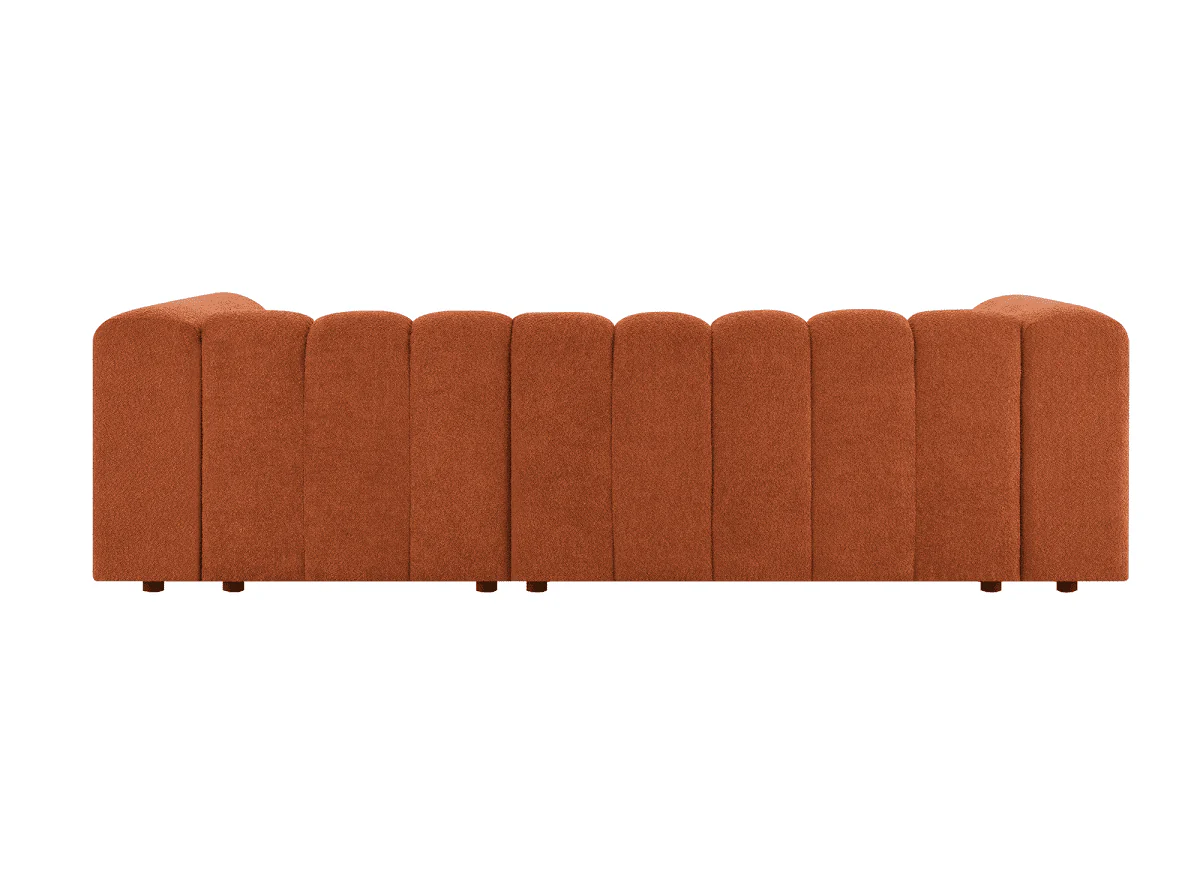 Canapé d'angle réversible en tissu bouclette terracotta AELIS - Image 7