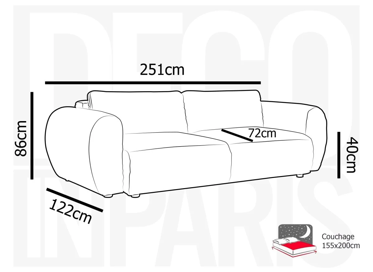Canapé convertible 3 places avec coffre en gros côtelé doux taupe TILDA - Image 11