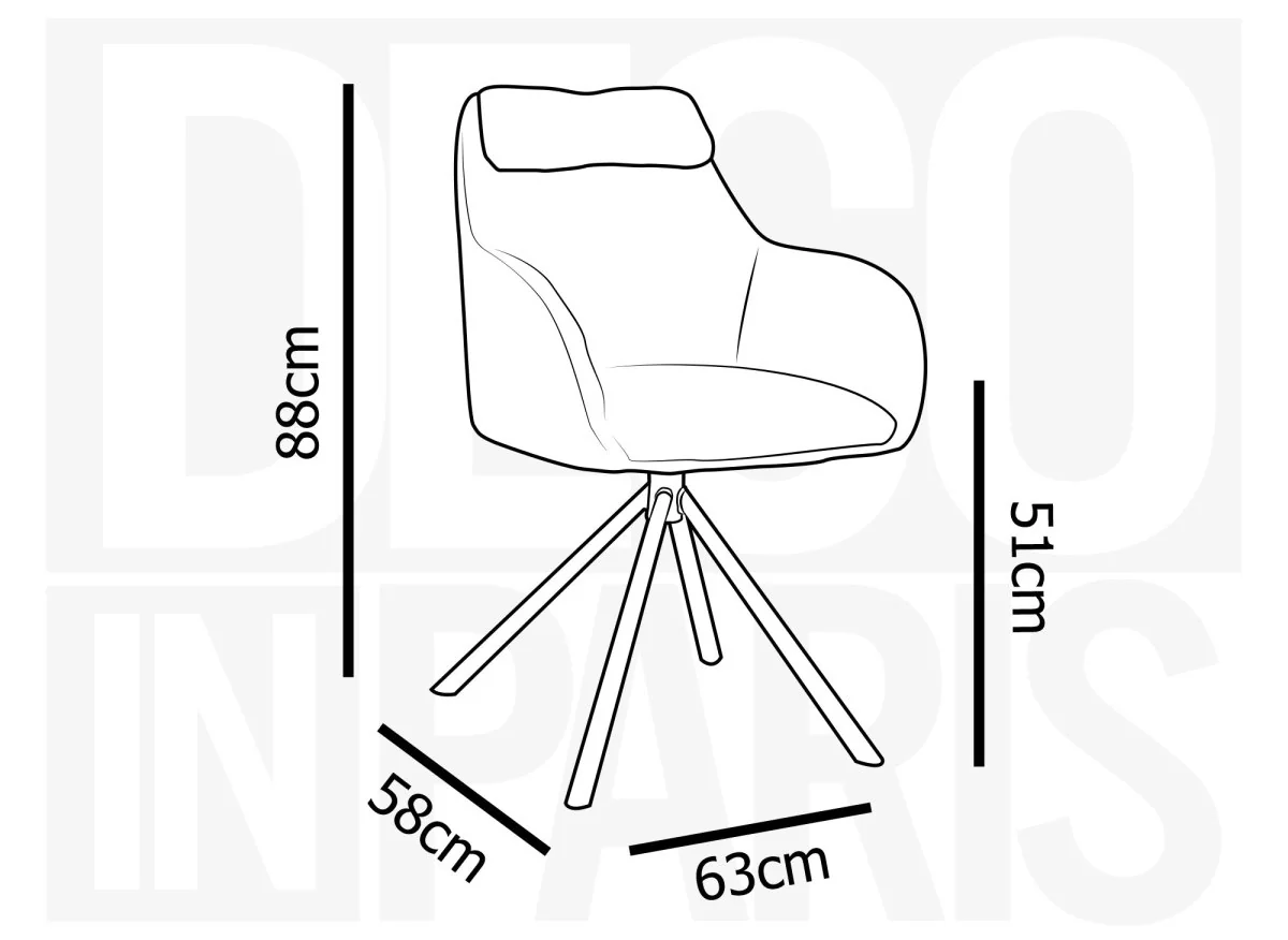 Chaise pivotante avec accoudoirs effet peau de mouton beige AGNES - Image 9
