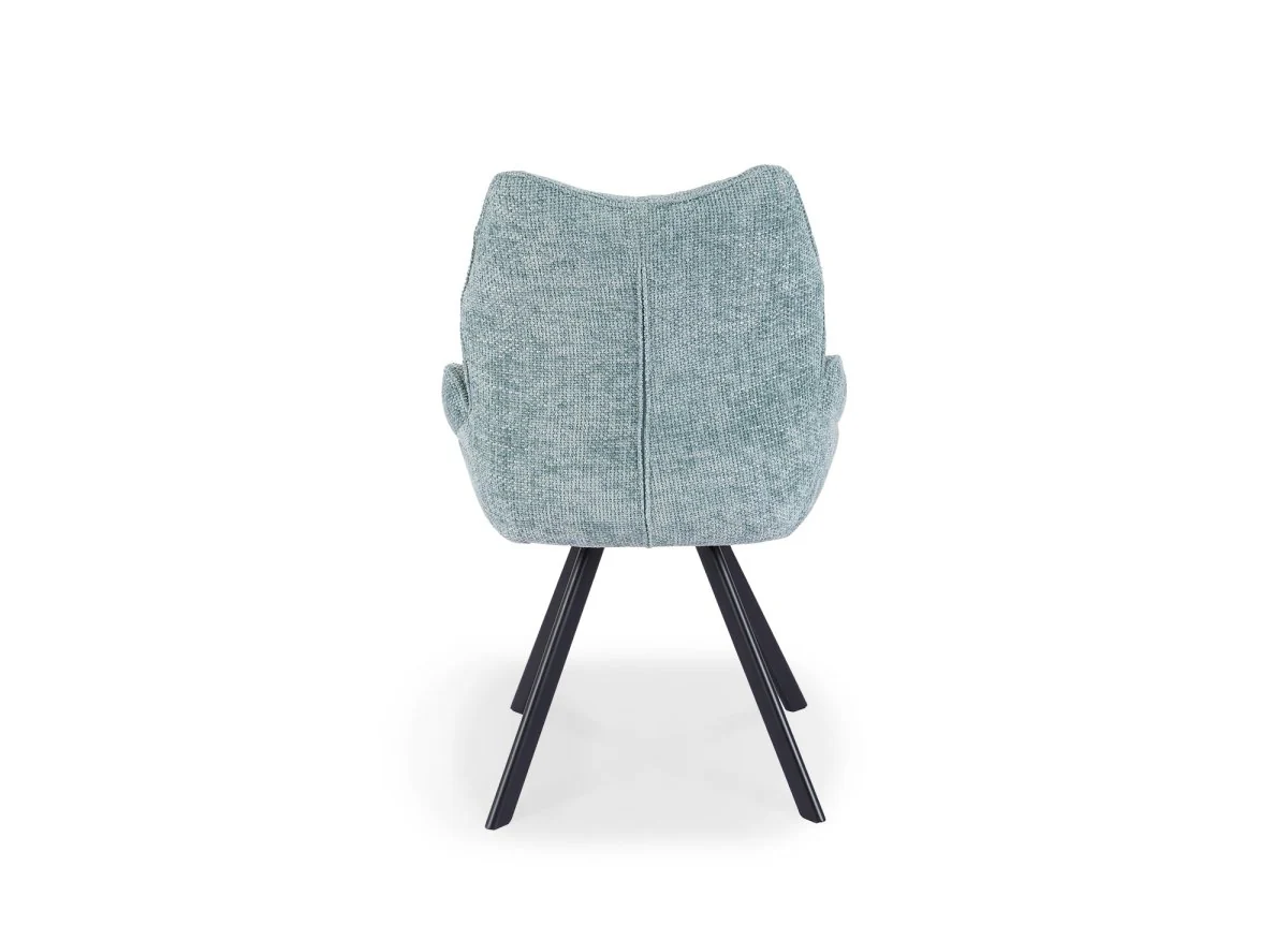 Chaise pivotante avec accoudoirs en tissu vert d'eau TALIA - Image 6