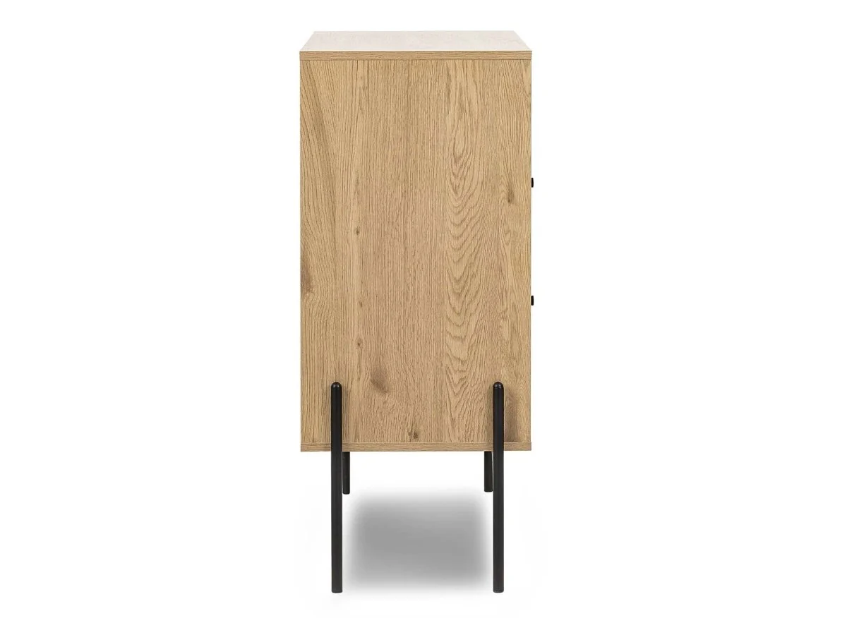 Commode 2 tiroirs en bois clair et métal noir SOHANE - Image 12