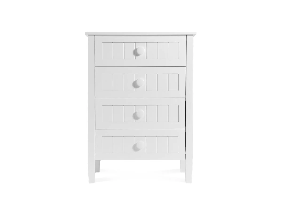 Commode 4 tiroirs en bois blanc KENNY - Image 6