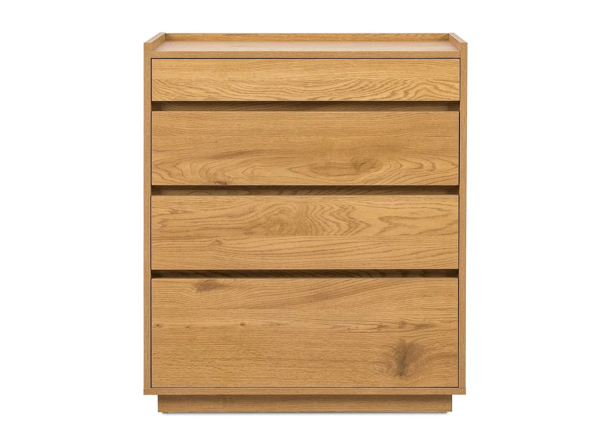 Commode 4 tiroirs en bois couleur chêne SACHA - Image 4
