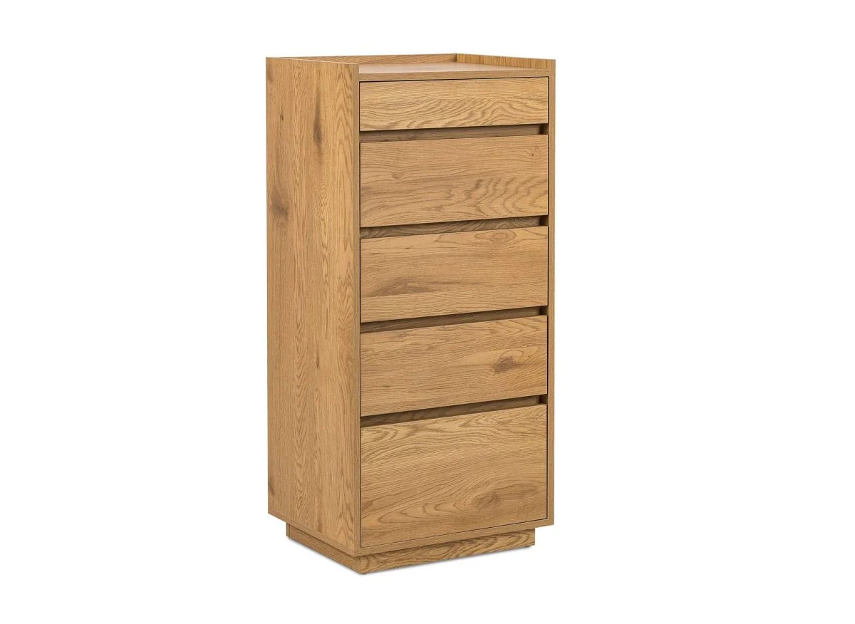 Commode 5 tiroirs en bois couleur chêne SACHA - Image 3