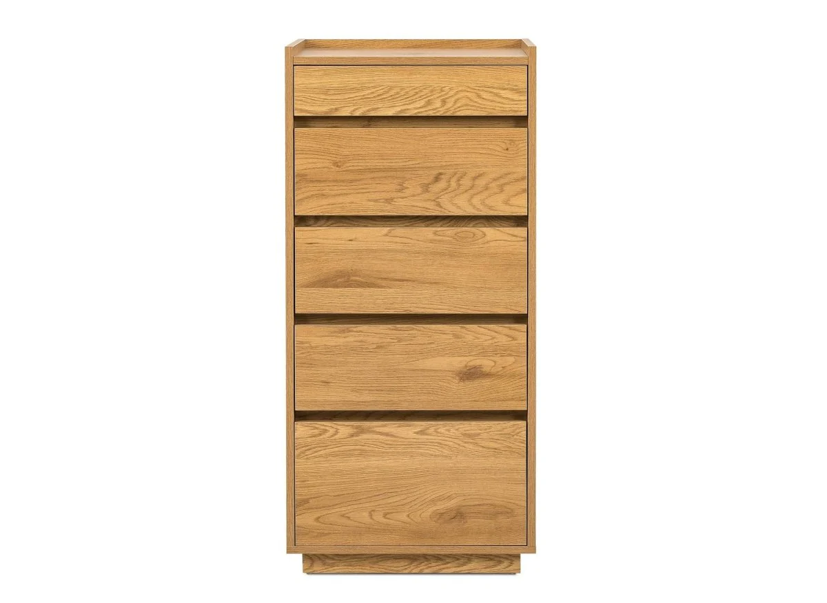Commode 5 tiroirs en bois couleur chêne SACHA - Image 4