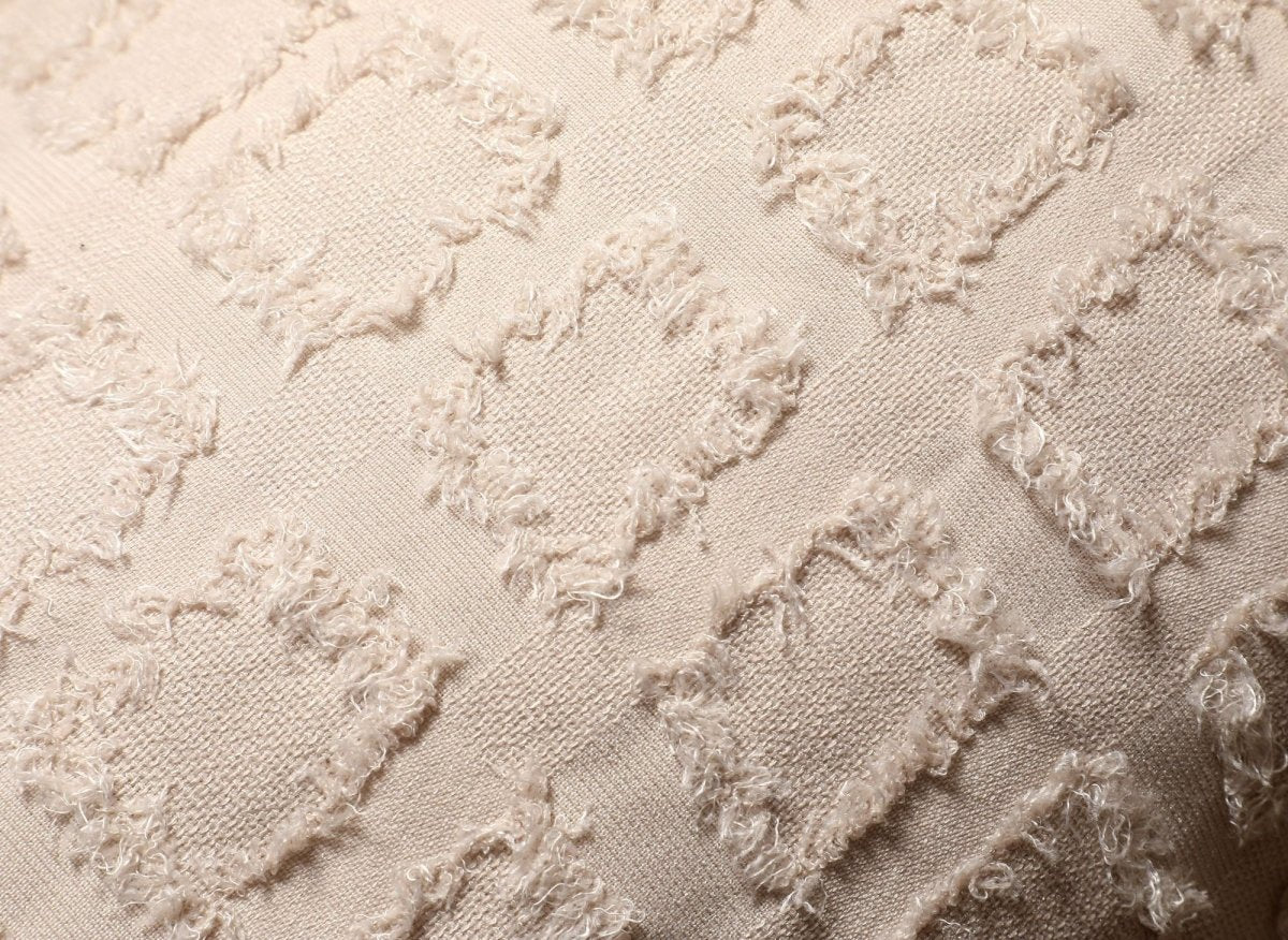 Coussin beige à formes carrées texturées 45x45 cm ELVIO - Image 2