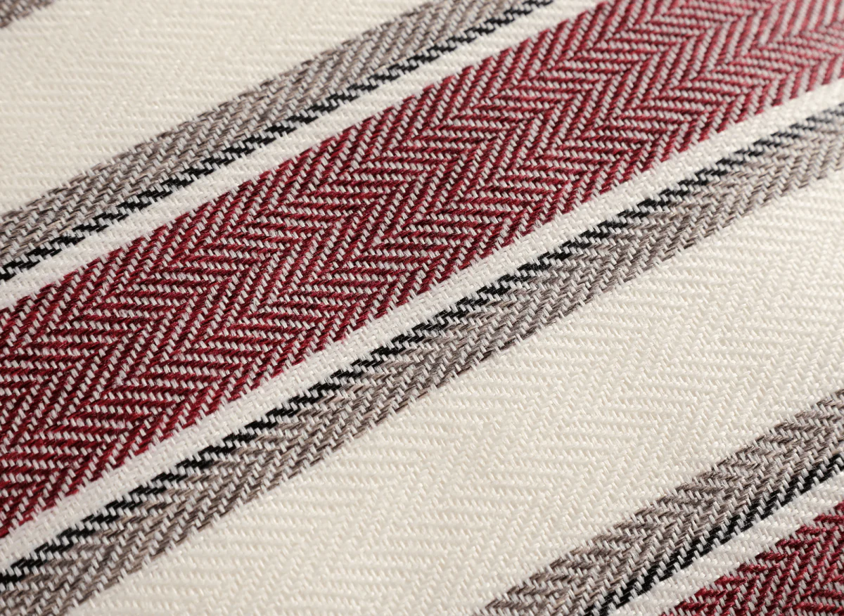 Coussin beige et rouge à rayures 45x45 cm RIVIERA - Image 2
