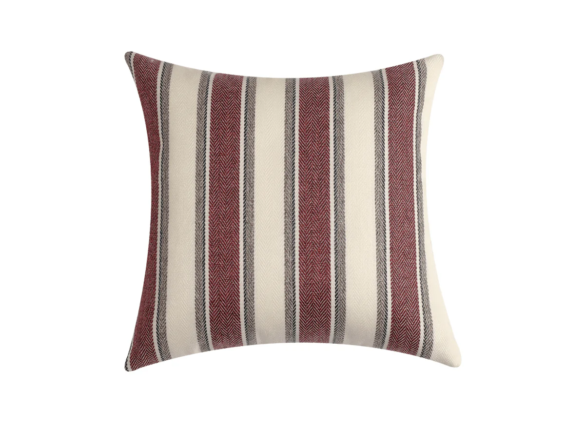 Coussin beige et rouge à rayures 45x45 cm RIVIERA - Image 3