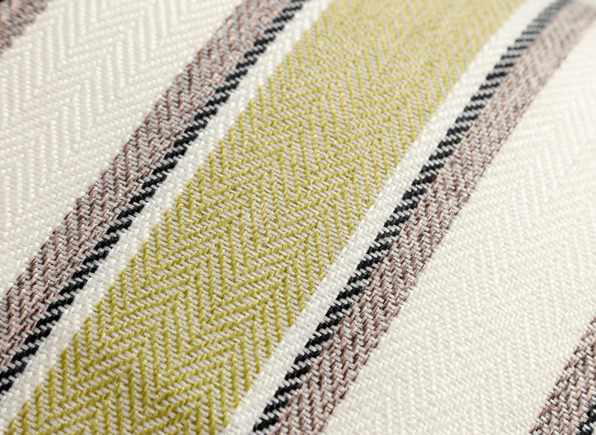 Coussin beige et vert à rayures 45x45 cm RIVIERA - Image 2