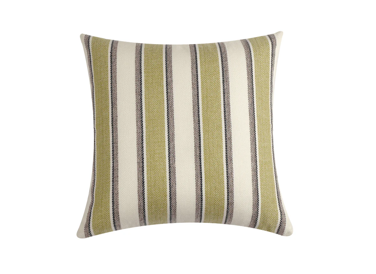 Coussin beige et vert à rayures 45x45 cm RIVIERA - Image 3