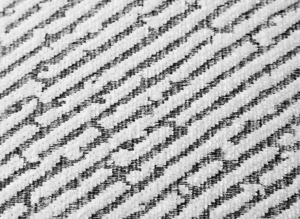 Coussin blanc à rayures et surpiqûres noires 45x45 cm ZIGGY - Image 2