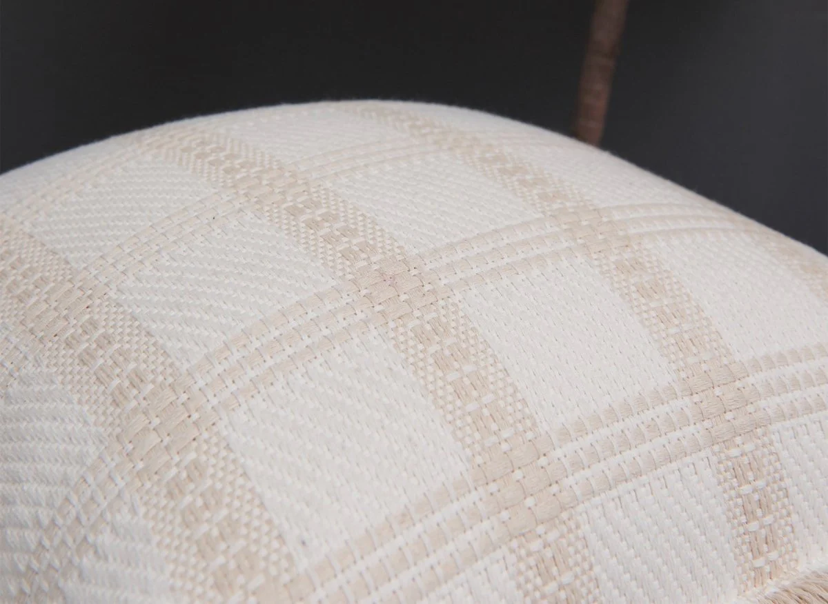 Coussin blanc et beige à carreaux 45x45 cm WARMY - Image 2