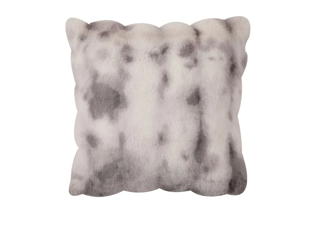Coussin blanc et gris effet fourrure 45x45 cm KAELA - Image 2