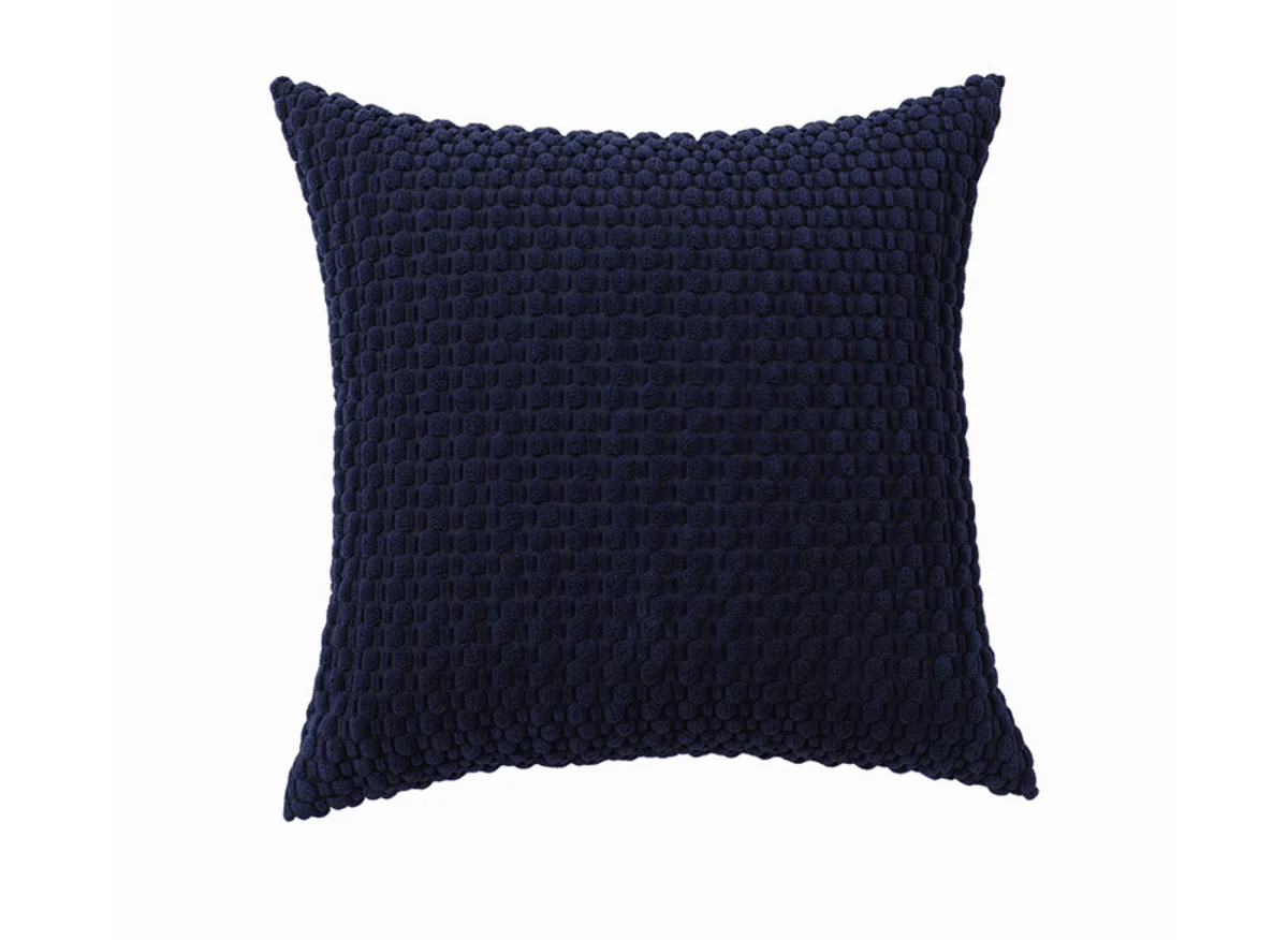 Coussin bleu marine en tissu texturé doux 45x45 cm DUNE - Image 4
