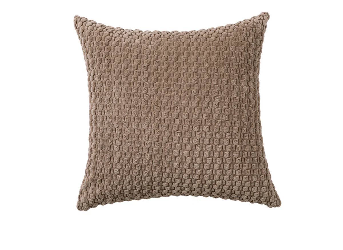 Coussin marron en tissu texturé doux 45x45 cm DUNE - Image 4