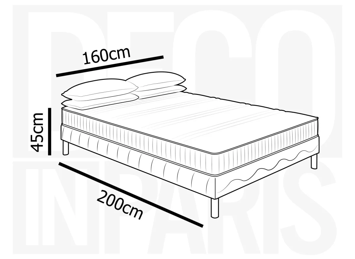 Ensemble 160x200 sommier tapissier & Matelas en mousse 15 cm - WOLK - Image 8