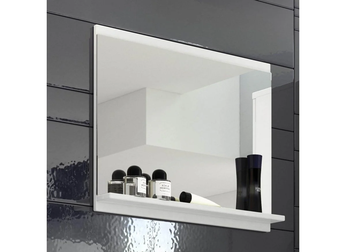 Ensemble meubles salle de bain design suspendu - Blanc laqué HARMONY - Image 4