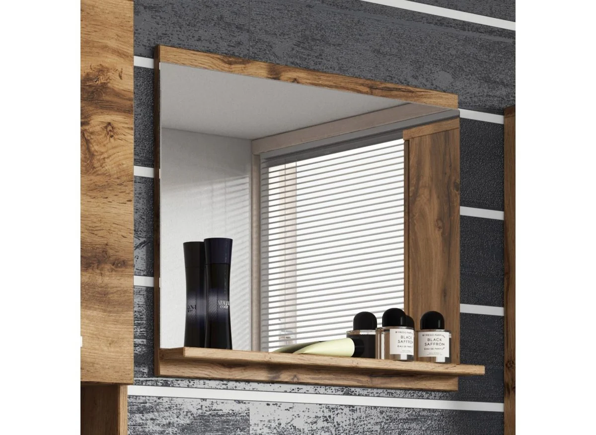 Ensemble meubles salle de bain suspendu XL - Bois effet vieilli HARMONY - Image 3